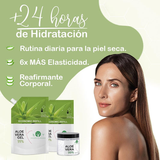 Aloe Vera Puro Gel 100% Natural - Hidratante Multiuso para Piel y Cabello, Calmante After Sun, 1000 Ml de Cultivo Ecológico en Lanzarote